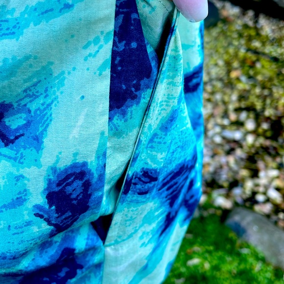 FLOREAT BY ANTROPOLOGIE  BLUE FLORAL / YELLOW SEQUINS SUMMER DRESS - 4P 💙🌸👗 - Picture 12 of 14